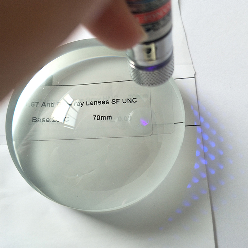 1,67 halvferdig blå blokk enkeltsynsobjektiv