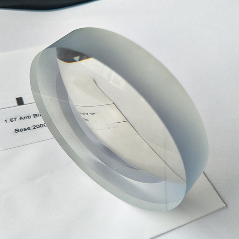 1,67 halvferdig blå blokk enkeltsynsobjektiv